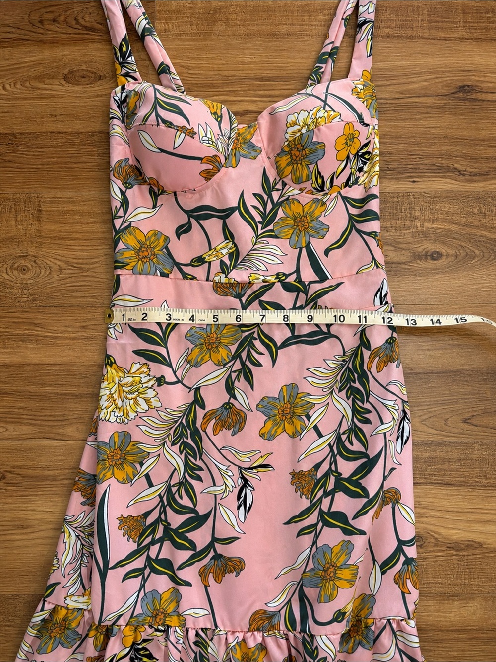 Pink Floral Cottagecore Midi Dress Small Romantic Boho Garden Party - Picture 6 of 6